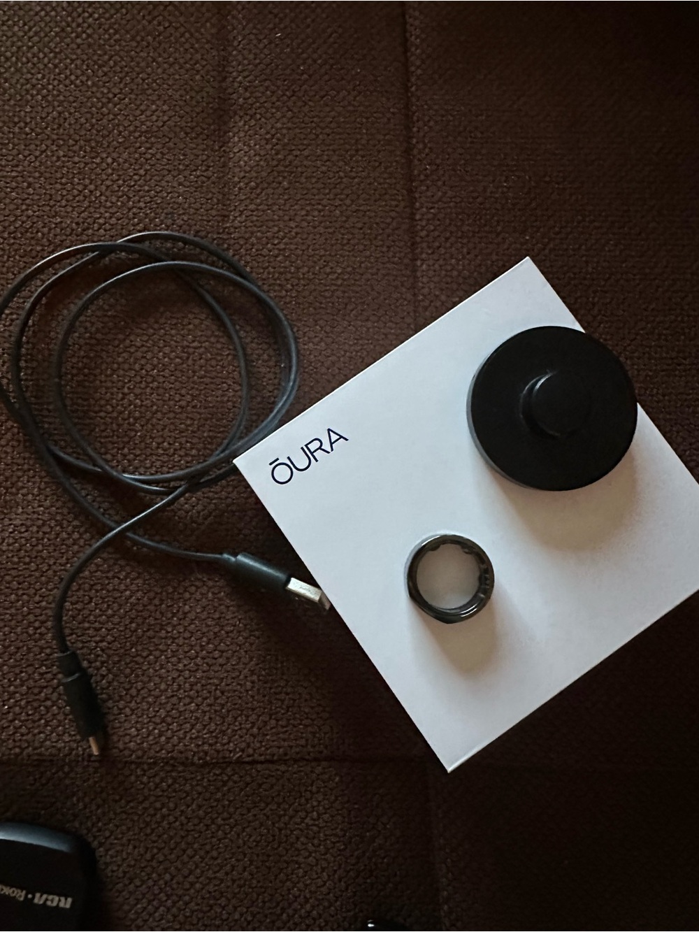 Oura Heritage Black Gen 3 Smart Ring with Charging Dock and Cable